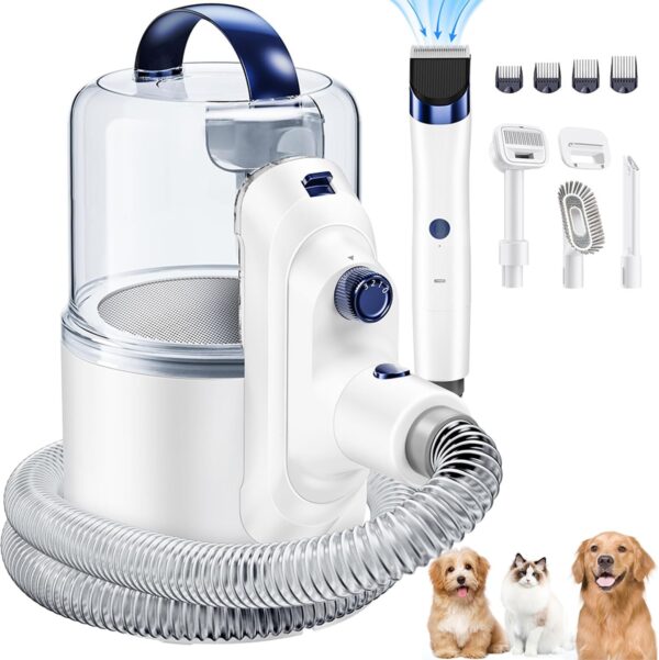 O'rengela Dog Vacuum for Shedding Grooming  Trimming - P10 Pet Hair Grooming Vacuum with Clippers Grooming Tools, Suction 99% Pet Hair for Dogs, Cats and Other Pet