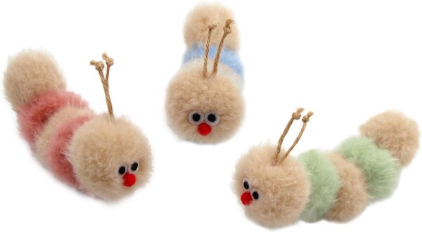 Interactive Natural 3 PK Catnip Toy, with Rattle, Bite Resistant, for All Ages Indoor Cat, Soft Caterpillar Toys, Fluffy Kitten Toy - Image 6