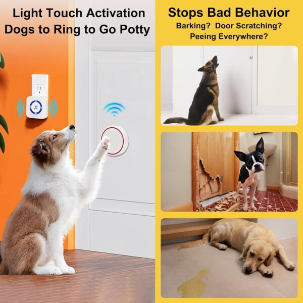 ChunHee Smart Dog Door Bell Wireless Puppy DoorBell for Potty Training, Dog Bells to go Outside,Bell for Dogs to Ring to go Potty [New 2024] - Image 4