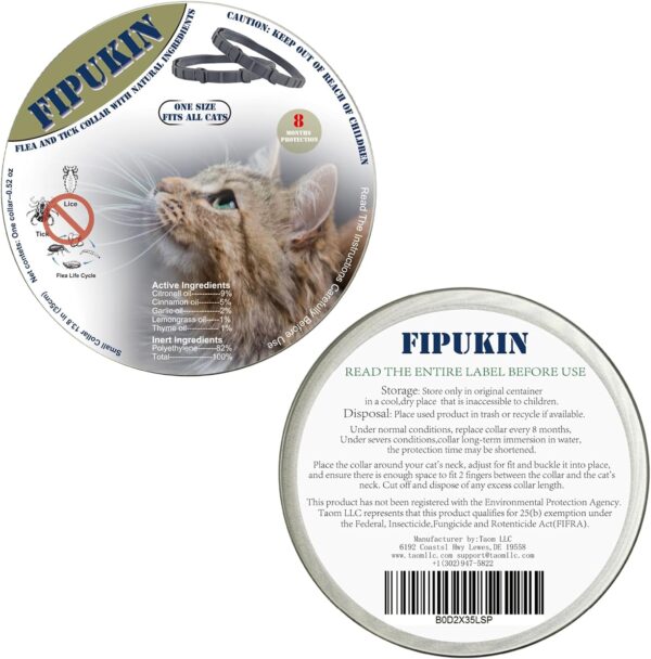 Natural Ingredients Flea Repellent Collar for Cats, Safe and Effective Flea and Tick Repellent, Waterproof, 8 Months Protection per Collar, Free Comb, One Size Fits All, 13.8 Inches, 2-Pack - Image 6