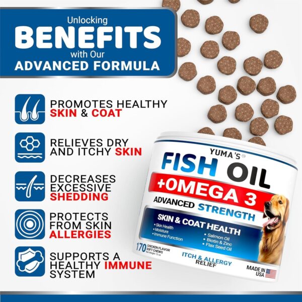 (2-Pack) Omega 3 Fish Oil for Dogs - Skin and Coat Supplement - Omega 3 for Dogs - Dry & Itchy Skin Relief Treatment - Allergy Support - Dog Anti Shedding Treats - Shiny Coats - EPA & DHA - Salmon - Image 2