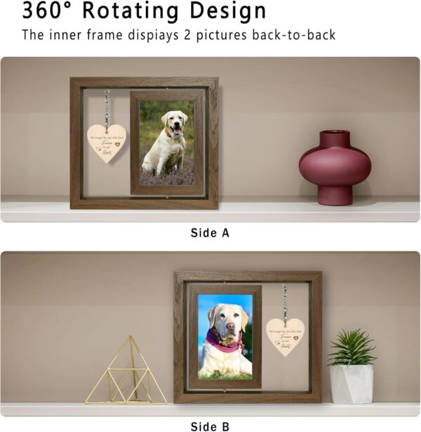 4x6 Rotating Dog Picture Frame - No Longer by Our Side but Forever in Our Hearts Pet Picture Frame - Image 5