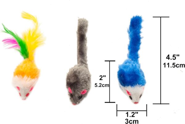 Fashion's Talk 48-Count Assorted Mice Cat Toys Furry Rattle Mouse Kitten Toy Mini Mice for Indoor Cats Interactive Play Color Varies - Image 4