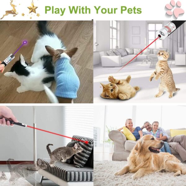 3 PCS Green Red Violet Long Range Dot Clicker Toy Pen for Indoor Interactive Teaching, Cat Toys Pointer, Puppy Kitten Lazer Toy, Bright Clicker for Dog Cat Training Exercise - Image 3