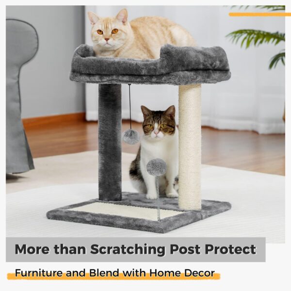 PAWZ Road Cat Scratching Post Bed, Featuring with Soft Perch Sisal-Covered Scratch Posts and Pads with Play Ball Great for Kittens and Cats - Image 6