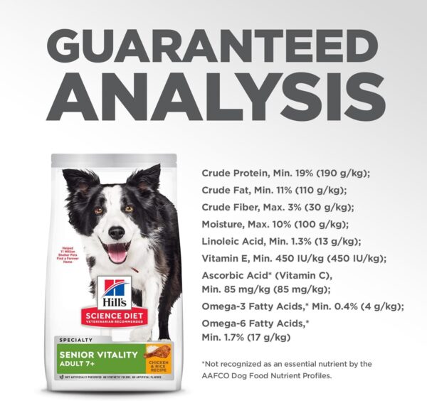 Hill's Science Diet Senior Vitality, Senior Adult 7+, Senior Premium Nutrition, Dry Dog Food, Chicken & Rice, 21.5 lb Bag - Image 12