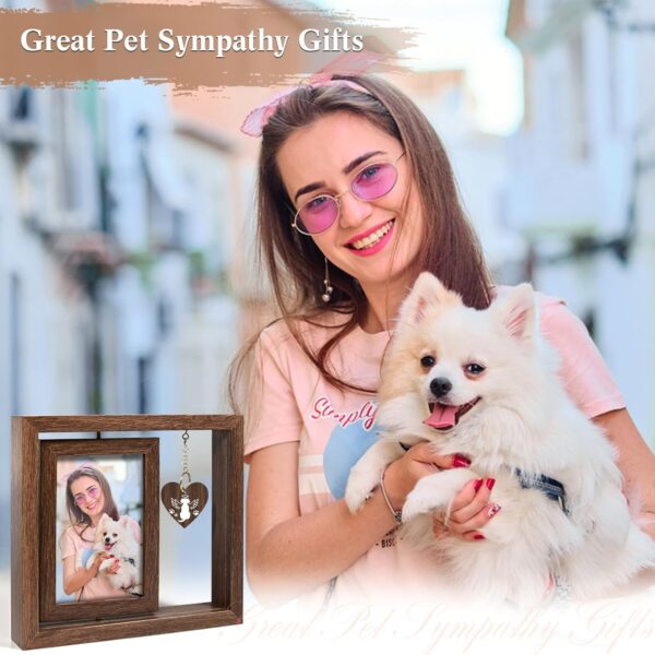 Dog Memorial Picture Frame, Pet Memorial Gifts for Dogs Rotating Wooden Photo Frame 4x6in, Dog Memorial Gifts for Loss of Dog, Rainbow Bridge Pet Loss Sympathy Gift for Dog Lovers - Image 7