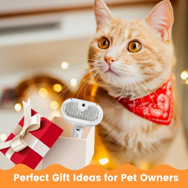 Cat Steam Brush for Shedding, Steamy Cat Brush for Long & Short Haired Cats & Dogs, Spray Cat Brush for Pet Grooming, Self-Cleaning Pet Hair Removal Comb with Water Tank - Image 9