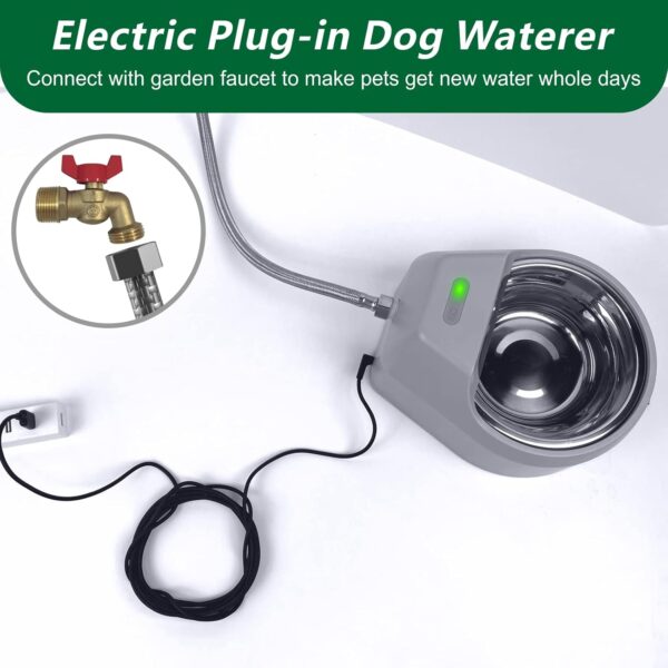 Dog Water Bowl Dispenser Auto Filling Water Fountain Connects to Garden Hose, Water Faucet (Fountain) - Image 2