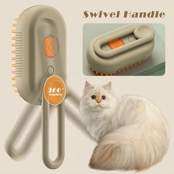 Spritz Defur Comb for Cats, 2024 New 3-in-1 Cat Steam Brush for Massaging and Cleaning Shedding Pets, Spritz Defur Comb For Long and Short Hair Cats and Dogs Grooming Tool (White) - Image 6