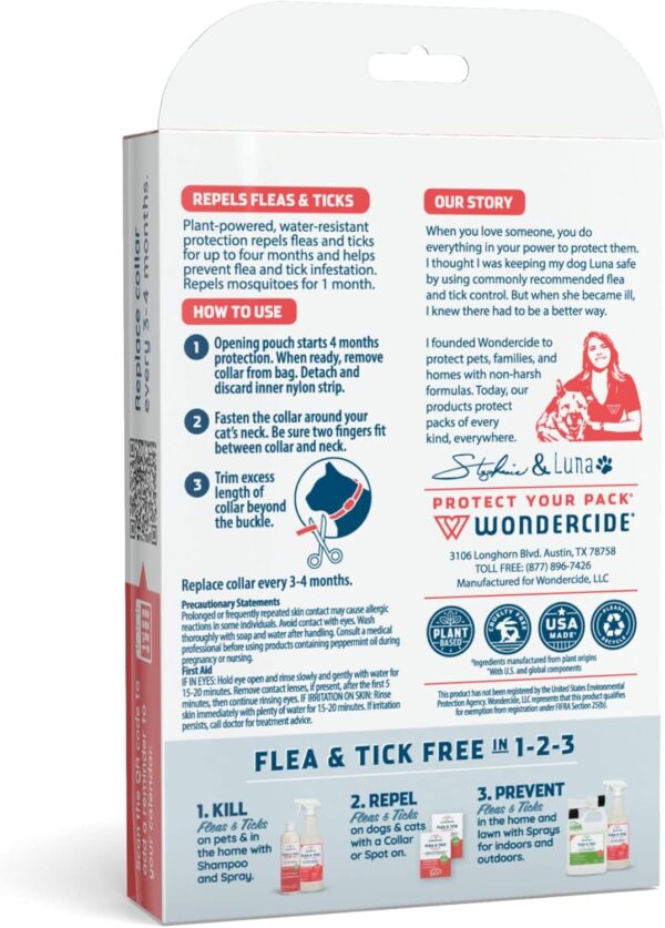 Wondercide - Flea and Tick Cat Collar - Flea, Tick, and Mosquito Repellent, Prevention for Cats - with Natural Essential Oils - Pet and Family Safe - Up to 4 Months Protection - Image 7