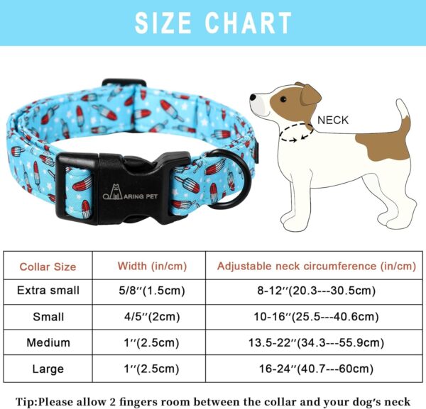 ARING PET Summer Dog Collar-Cotton Lightweight Dog Collars, Adjustable Pet Collar Puppy Collars with Quick Release Buckle for Small Medium Large Dogs - Image 4