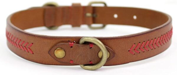 Rawlings | Baseball Stitch Leather Dog Collar | Multiple Sizes | Multiple Colors - Image 3