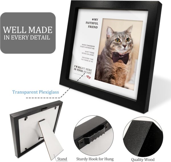 Dog Memorial Gifts for Loss of Dog,Pet Memorial Frame with 2 Display Mats,Dog or Cat Memorial Picture Frame for 4x6 Photo,Wooden Remembrance Frame for Dog,Loss of Dog Sympathy Gift - Image 6