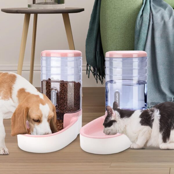 Pets Auto Feeder 3.8L,Food Feeder and Water Dispenser Set for Small & Big Dogs Cats and Pets Animals (Pink) - Image 3