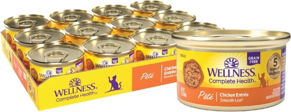 Wellness Complete Health Grain Free Canned Cat Food, Chicken Pate, 3 Ounces (Pack of 24)