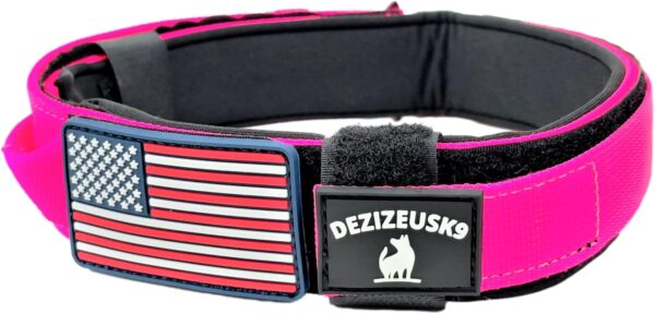 Tactical Dog Collar with Handle - 1.5 Inch Heavy Duty Dog Collar Wide Dog Collars for Large Dogs Personalized Dog Collar Metal Buckle with Name Plate Removable American Flag Patch Male r Female K9 - Image 6