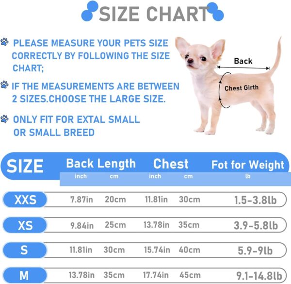 2 Pieces Dog Clothes for Small Dogs Boy Summer Stripe Dog Shirts Cute Soft Chihuahua Yorkie Clothes Pet T-Shirt Breathable Puppy Cat Clothes XS Blue - Image 6