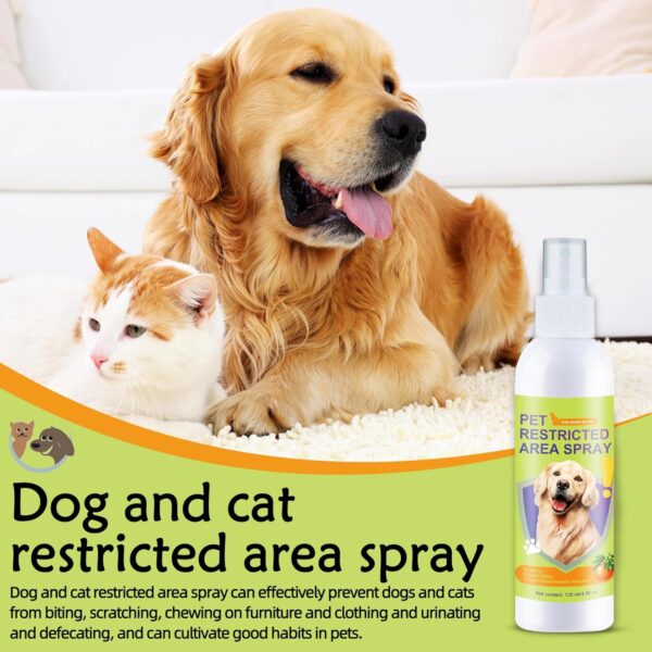 Cat deterrent spray for peeing, training spray for poop, dog corrector spray, Effective dog repellent spray for furniture, Shoe, Indoor & Outdoor Safe for Pet, Alcohol Free/Non-Toxic, 4 oz / 120 mL - Image 2