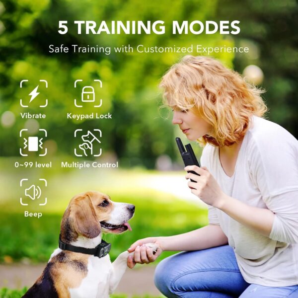 DOG CARE Dog Training Collar with Remote - Dog Shock Collar for All Dogs with 1800FT Remote, Rechargeable Dog Bark Collar with Beep/Vibration/Shock Modes, Security Lock, Rainproof [2023 Upgraded] - Image 3