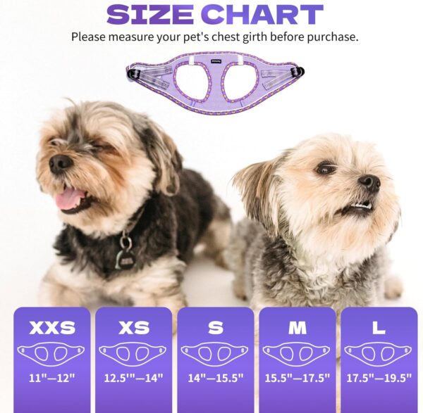 Dog Harness for Small and Medium Size Dogs, Soft Mesh Step in Vest Harness, No Pull and No Choke Puppy Harness for Training Walking, (Purple XS) - Image 2