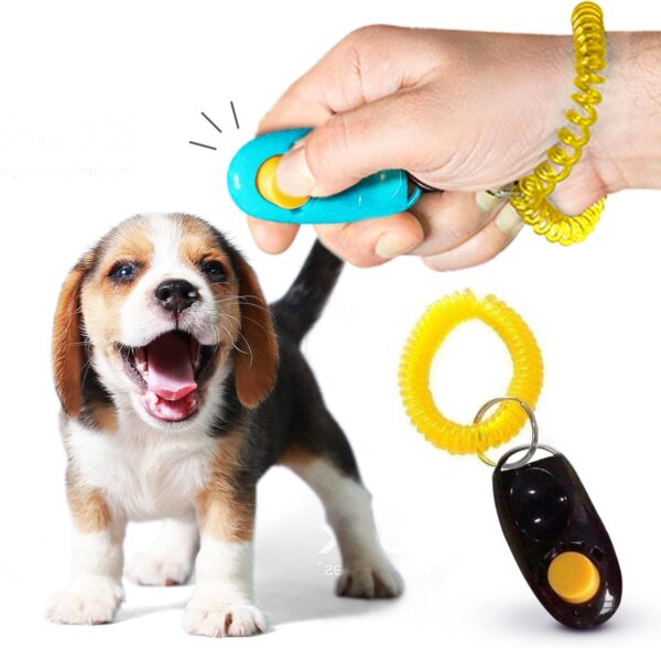 2-Pack Dog Clicker for Training with Wrist Bands, 2 Inches Multicolor, Pet Cat Dog Training Clickers & Behavior Support, Convenient and Effective Clicker Training Tools for Puppy or Cat