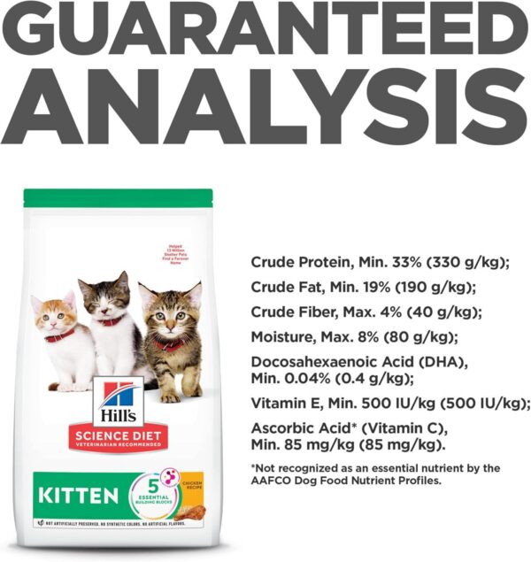 Hill's Science Diet Kitten, Kitten Premium Nutrition, Dry Cat Food, Chicken Recipe, 7 lb Bag - Image 8