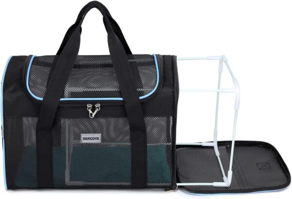 Frame Soft Surface pet Carrier, cat, Dog and Rabbit Airline-Approved pet Transport Carrier, Non-Collapse Deformation and Safety Special Zipper Hook Design.