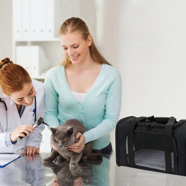 Pet Carrier Airline Approved Soft Cat Carriers for Medium Cats Small Cats, Dog Carriers for Small Dogs, TSA Approved Pet Carrier for Cats Dogs, Small Dog Carrier Puppy Carrier-Black - Image 9