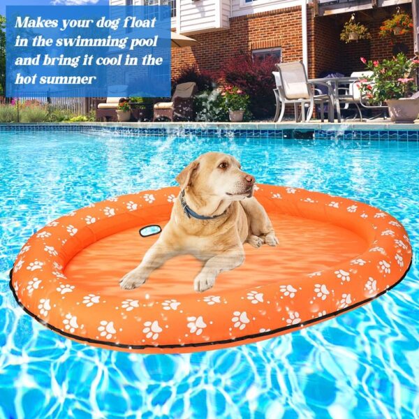 Mystery 55x38 in/140x96 cm Dog Floats for Pool, Thickened Dog Pool Floats for Large Dogs/Puppies, Summer Inflatable Pool Float for Adult Swimming (Large-Orange) - Image 3