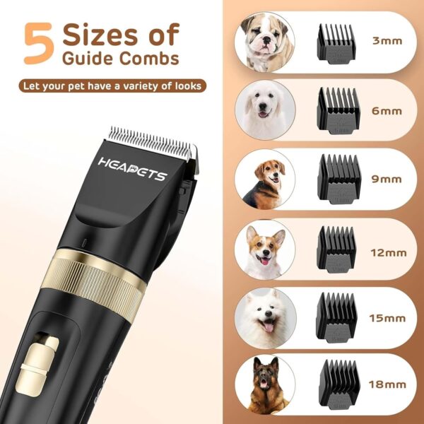 Dog Clippers for Grooming, 2 Pack Pet Hair Trimmers with 2 Speed Grooming Mode, Rechargeable, Cordless, Electric Quiet, Suitable for Dogs Cats (Black) - Image 4