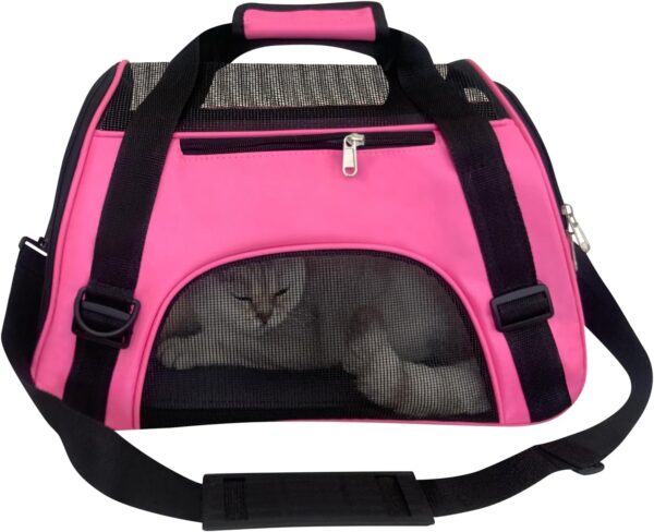 Pet Carrier Bag, Cat Travel Portable Bag Home, Airline Approved Duffle Bags, for Little Dogs, Cats and Puppies, Small Animals (Small, Pink) - Image 5