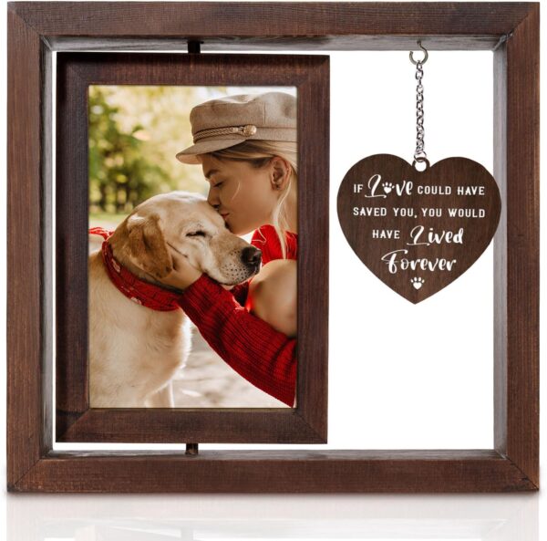 Craftique Pet Memorial Gifts for Dogs Cats- Picture Frame with Touching Words- Dog Cat Memorial Gifts for Loss of Dog Cat, Loss of Dog Sympathy Gift, Dog Cat Bereavement Condolence Gift, 4”x6” Photo