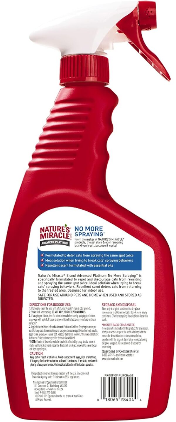 Nature's Miracle Advanced Platinum No More Spraying, 24 Ounces, Helps Discourage Repetitive Cat Spraying - Image 2