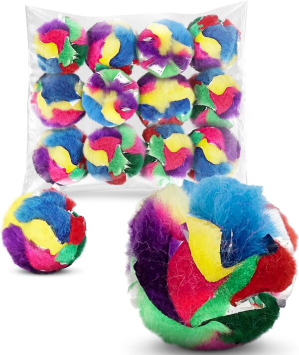 Cat Crinkle Balls 1.5 Inch (12-Pack) - Mini Crinkle Cat Toys for Indoor Cats - Multi-Color Cat Crinkle Toy - Canadian-Made Crinkle Balls for Cats