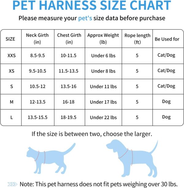 voopet Small Dog Harness and Leash Set Lightweight Cat Comfort Padded Soft Mesh Vest Step in dog harness No Pull No Choke Reflective Small Plaid Girl & Boy Puppy Kitty Harness, Blue XS - Image 6