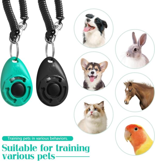 2pcs Dog Training Clickers with Wrist Strap and Clasp, Lightweight Durable Pet Trainer Clear Sound Pup Training Clicker for Dog Puppy Cat, Gift for Pet Lovers (Black + Green) - Image 6