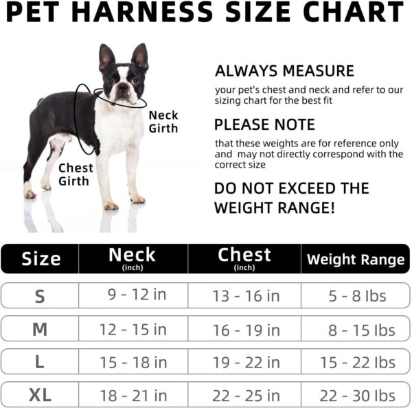 rennaio Dog Harness No Pull, Adjustable Puppy Harness with 2 Leash Clips, Ultra Breathable Padded Dog Vest Harness, Reflective Dog Harness and Leash Set for Small and Medium Dogs (Black, S) - Image 2