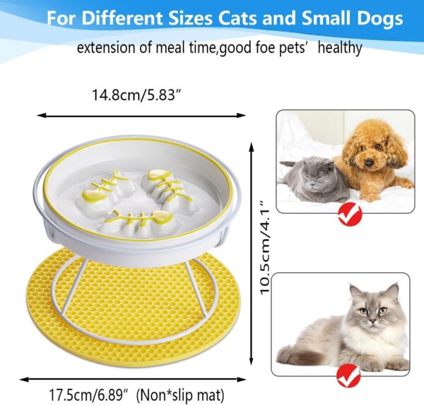 Slow Feeder Cat bowl for Indor Cat,Elevated Cat and Dog Bowl for Food and Watter,Ceramic Cat dish,Cat Plate for Dry and Wet Food Whisker Friendly,Cat Feeding &Watering Supplies - Image 2