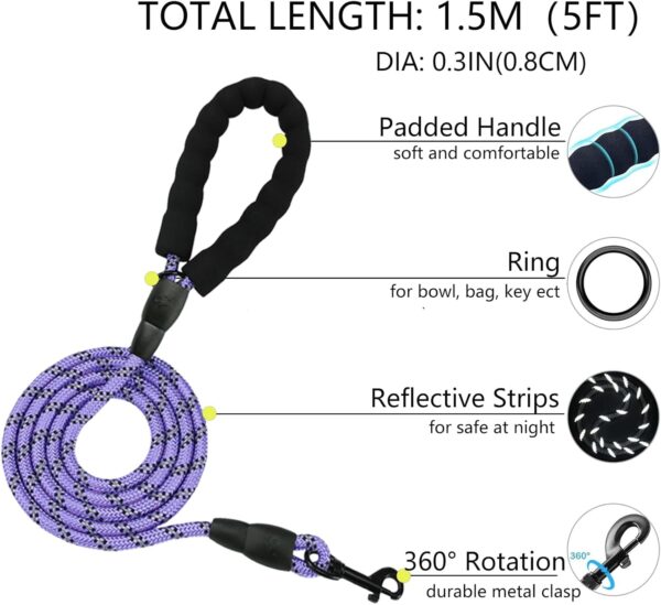 Puppy Harness and Leash Set, Small Dog Harness and Leash Set, Step in Small Size Harness with Soft Mesh and Reflective Bands for Extra-Small/Small Dogs, Lavender， M - Image 3