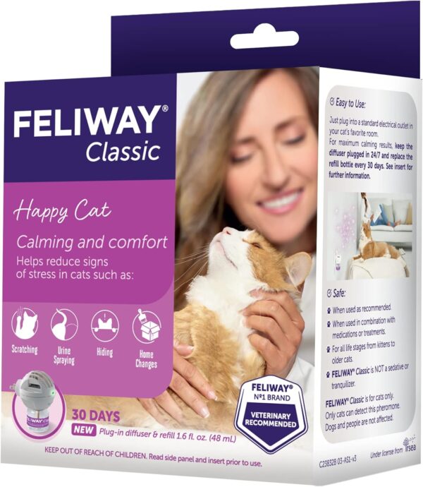 FELIWAY Classic Cat Calming Pheromone Diffuser, 30 Day Starter Kit (48 mL) - Image 3