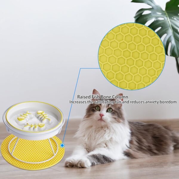 Slow Feeder Cat bowl for Indor Cat,Elevated Cat and Dog Bowl for Food and Watter,Ceramic Cat dish,Cat Plate for Dry and Wet Food Whisker Friendly,Cat Feeding &Watering Supplies - Image 4