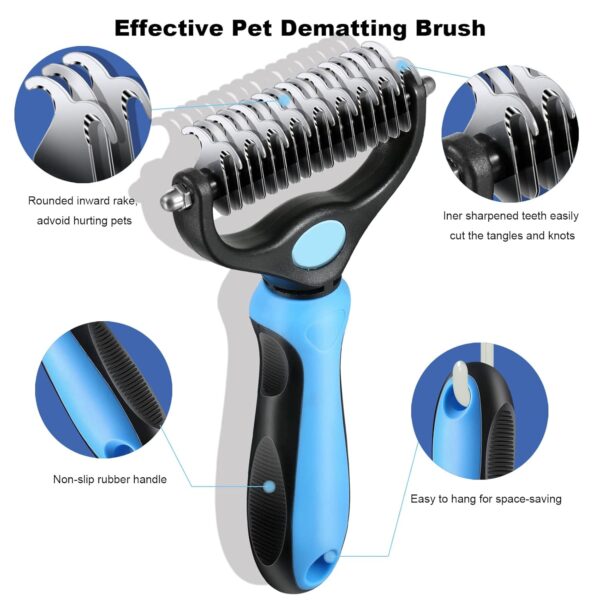 Dog Brush for Shedding, Sebtle Double Sided Undercoat Rake Comb for Dogs and Cats, Pet Grooming Brush for Small, Medium Dogs and Cats,Furminator Tool Remove 98% Mats, Tangles - Image 2