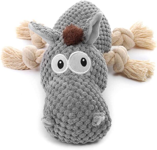 Sedioso Dog Toy, Large Dog Squeaky Toys, Stuffed Animal Dog Plush Toy for Puppy, Small, Middle, Large Dogs (Donkey(Grey))