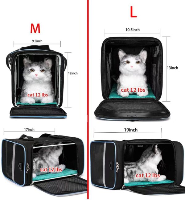 Frame Soft Surface pet Carrier, cat, Dog and Rabbit Airline-Approved pet Transport Carrier, Non-Collapse Deformation and Safety Special Zipper Hook Design. - Image 6