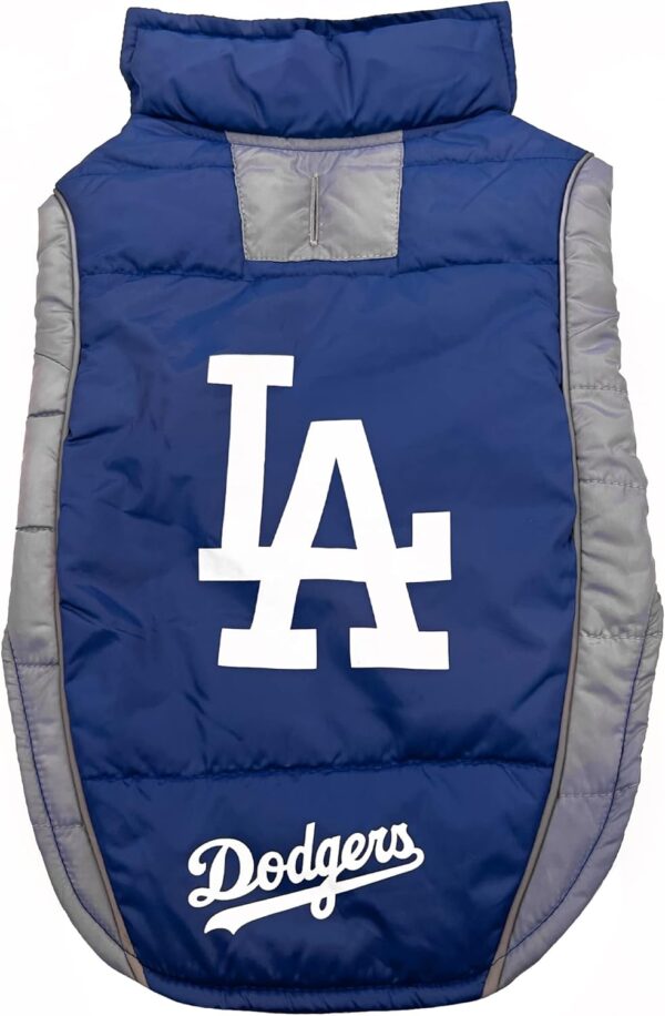 Pets First MLB Los Angeles Dodgers Puffer Vest for Dogs & Cats, Size Large. Warm, Cozy, & Waterproof Dog Coat, for Small & Large Dogs/Cats. Best MLB Licensed PET Warming Sports Jacket (LAD-4081-LG)