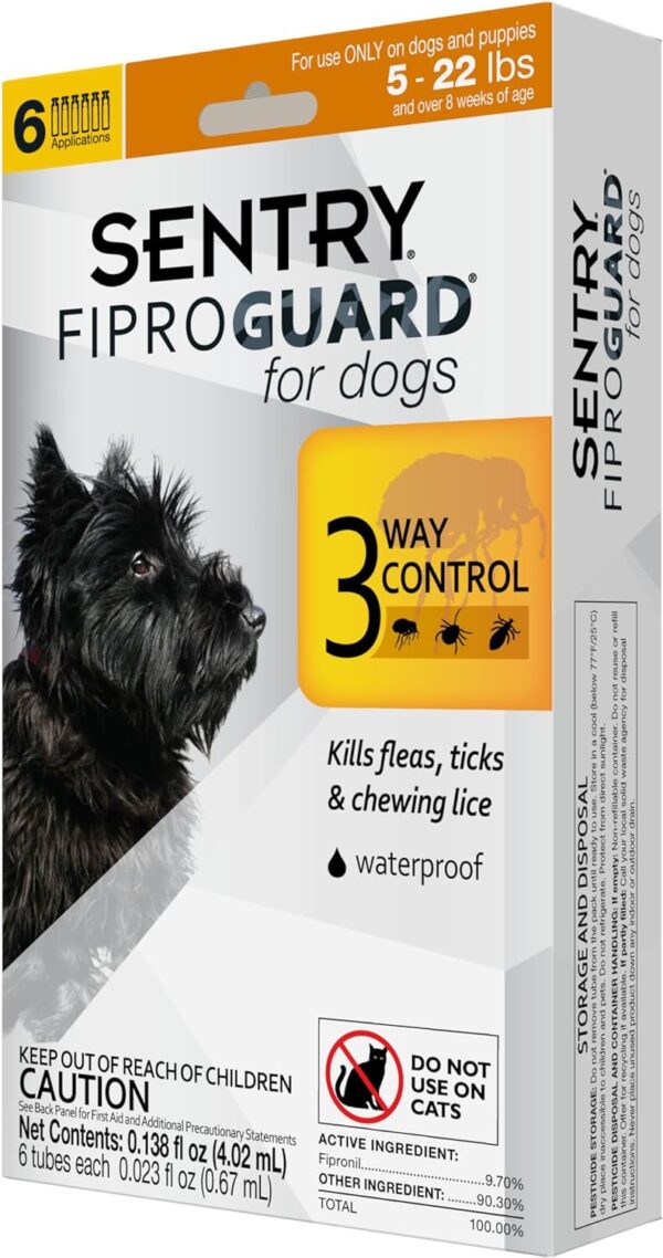 Fiproguard Flea & Tick Squeeze-On for Dogs Upto 22 lbs, 6-PACK