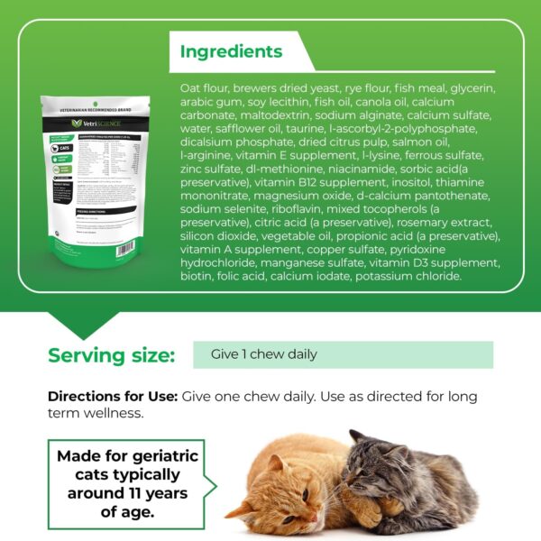 VetriScience Nu Cat Senior Multivitamin with Lysine for Cats - 30 Chews - Cat Supplements & Vitamins Designed to Support Heart, Eye and Brain Function, Immunity and Liver Health in Senior Cats​ - Image 5