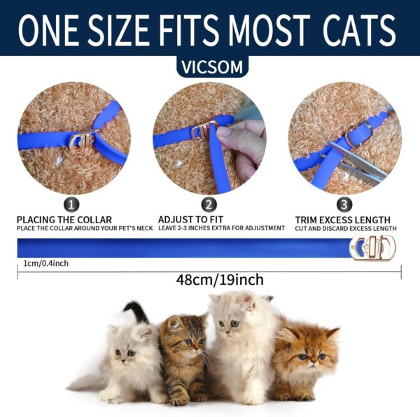 4 Pack Flea Collar for Cats, Cat Flea and Tick Collar 8 Months Cat Flea and Tick Treatment Prevention, Waterproof Adjustable Cat Kitten Flea Collar, Natural Anti Tick and Flea Collar for Cat, Blue - Image 5