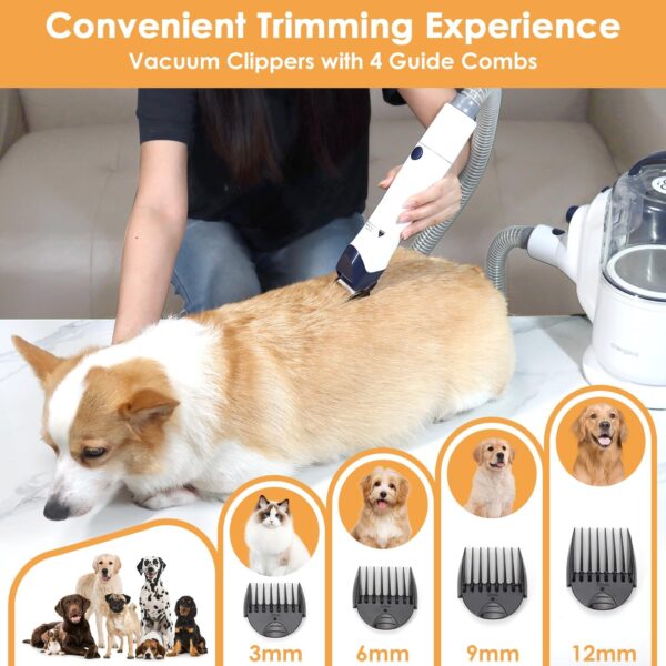 O'rengela Dog Vacuum for Shedding Grooming  Trimming - P10 Pet Hair Grooming Vacuum with Clippers Grooming Tools, Suction 99% Pet Hair for Dogs, Cats and Other Pet - Image 5